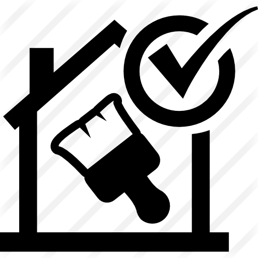 Paint Brush In A House With Verified Sign - Pintores De Casas En Png (600x600)