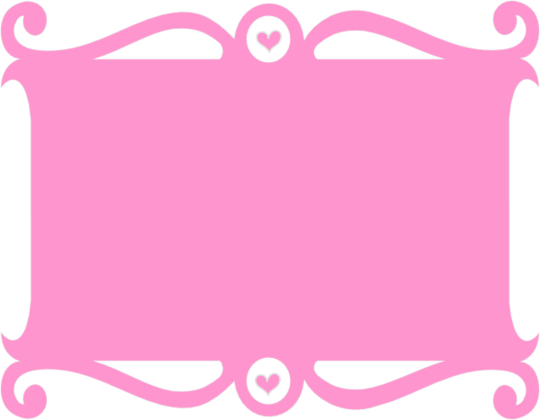 Frame Pink Heart Clip Art - Pink Doodle Frame Png (600x467)
