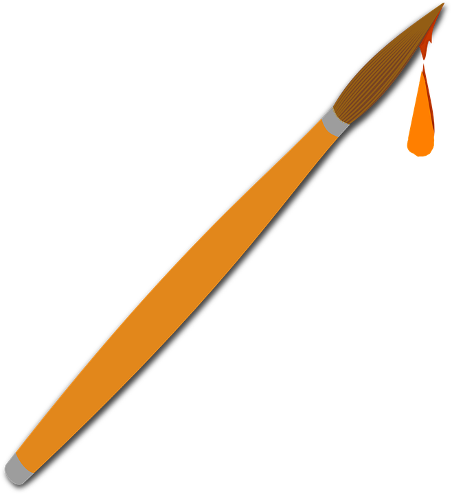 Orange Clipart Paintbrush - Orange Clipart Paintbrush (658x720)