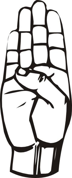 Free Vector Sign Language B Clip Art - Sign Language Letter B (240x586)