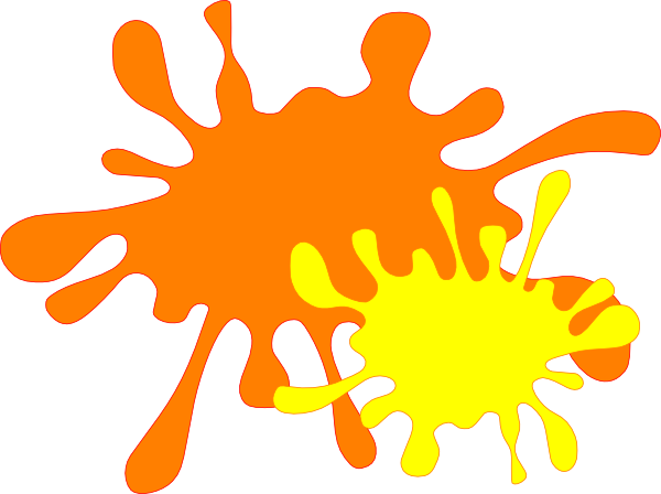 Orange Paint Splatter Clip Art Clipart - Paint Splat Clipart (600x448)