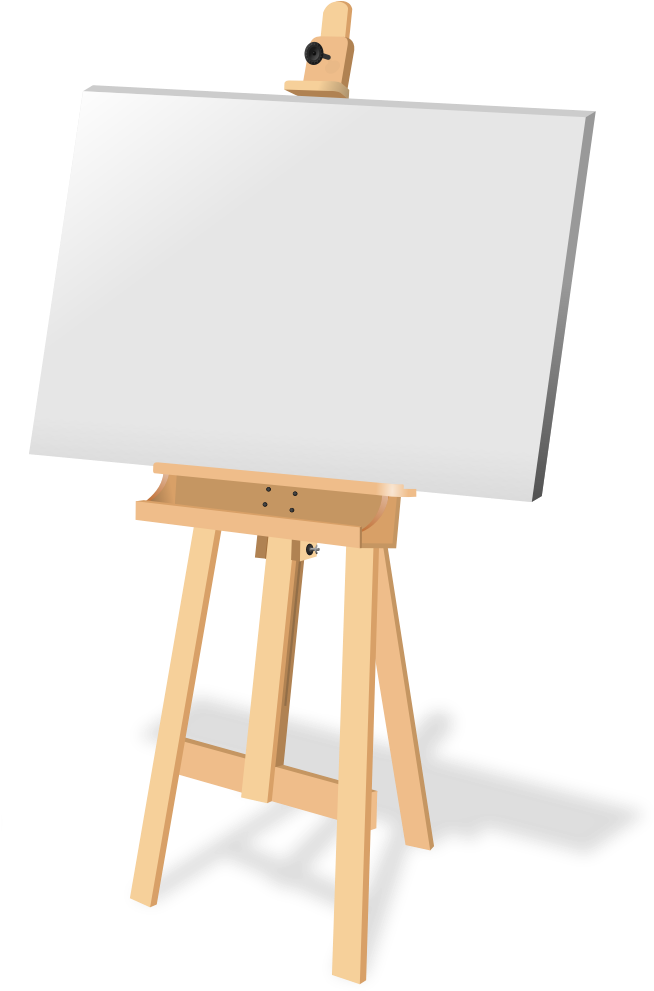 Free To Use &, Public Domain Easel Clip Art - Easel With Canvas Png (664x997)