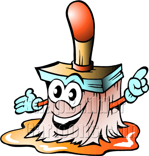 Paint Brush With Face (600x600)