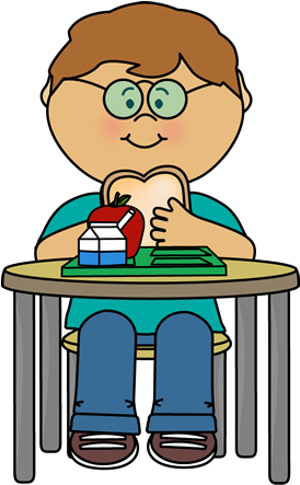 Kids Eating Clipart - Girl Eating Lunch Clipart (273x450)
