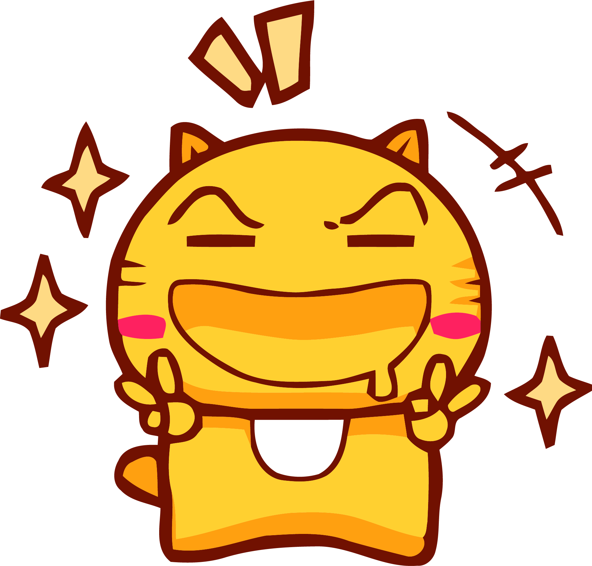Gold Color Chibi Manga Cat Clipart Png - Chibi Manga (1882x1800)