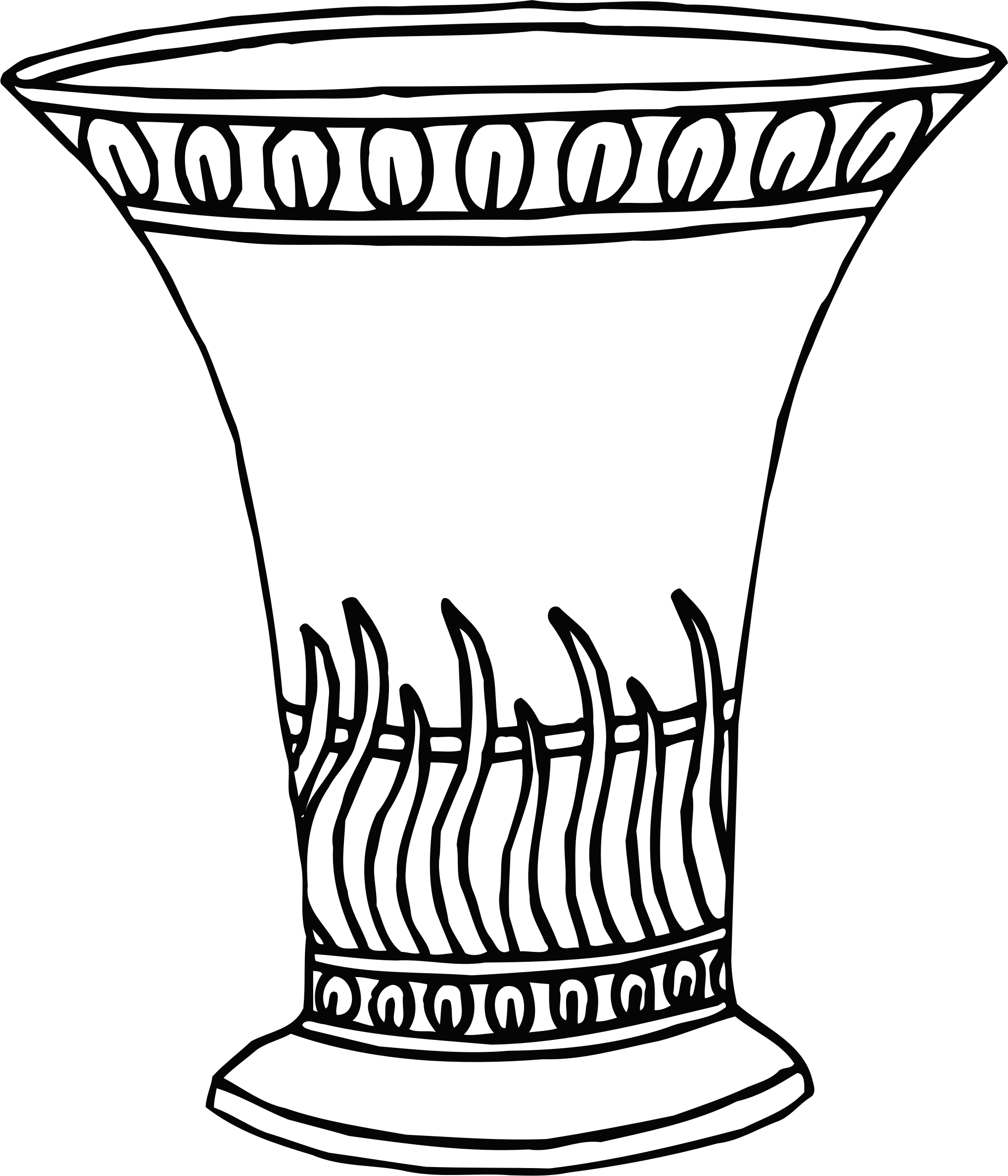 Vase Clipart Line Drawing - Vase Drawing (2037x2377)