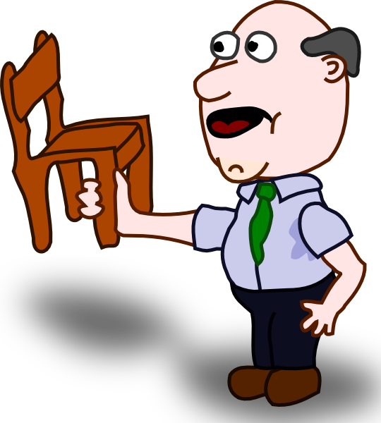Free Vector Fatman Holding A Chair Clip Art - Holding A Pen Clipart (540x600)