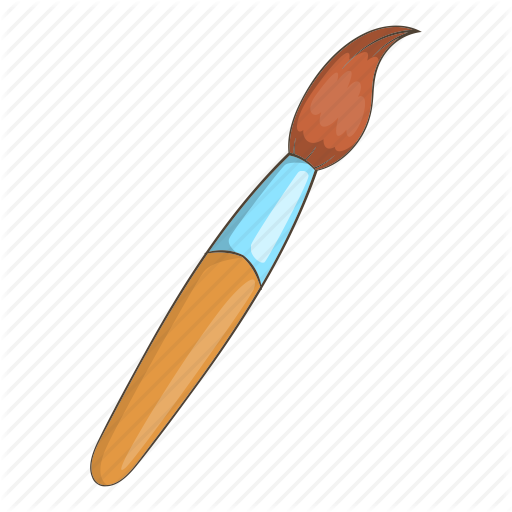 Cartoon Paint Brush Clipart - Cartoon Paint Brush (512x512)