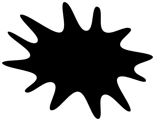Black Paint Splat Png Clip Art - Portable Network Graphics (600x468)