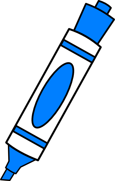 Blue Color Marker Clip Art - Color Blue Clip Art (378x593)