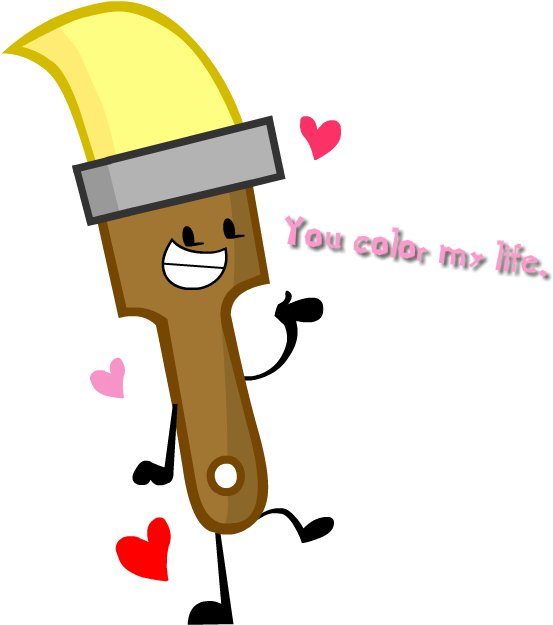 Paintbrush Valentine By Thetgrodz - Inanimate Insanity Paintbrush Gender (569x647)