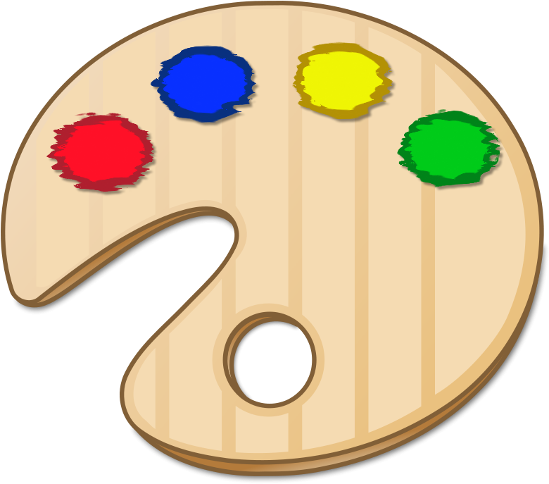 Art Color Paint Palette Painter Red Blue Y - Paint Clipart No Background (837x720)