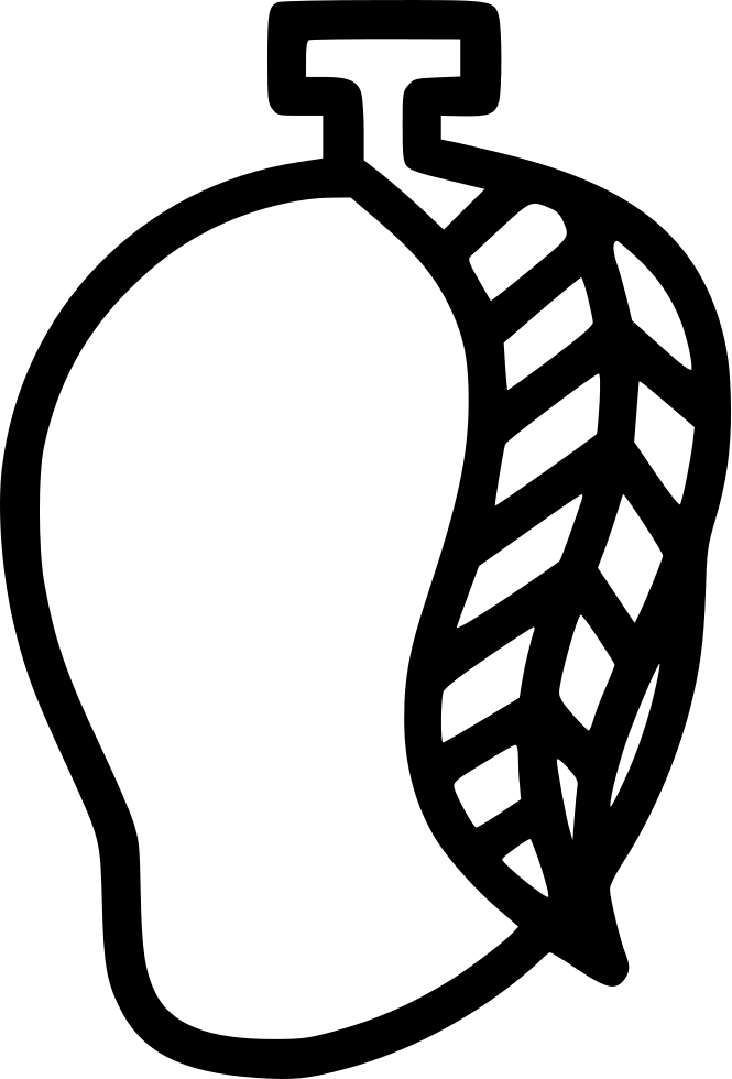 Mango Image For Drawing At Getdrawings - Mango Clipart Black And White Png (665x980)