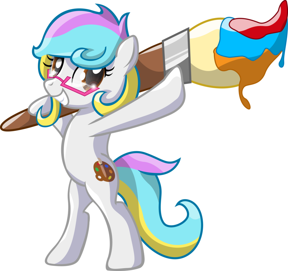 *request*rainbow Paintbrush By Bronytoss - Mlp With Paint Brush (1089x1024)