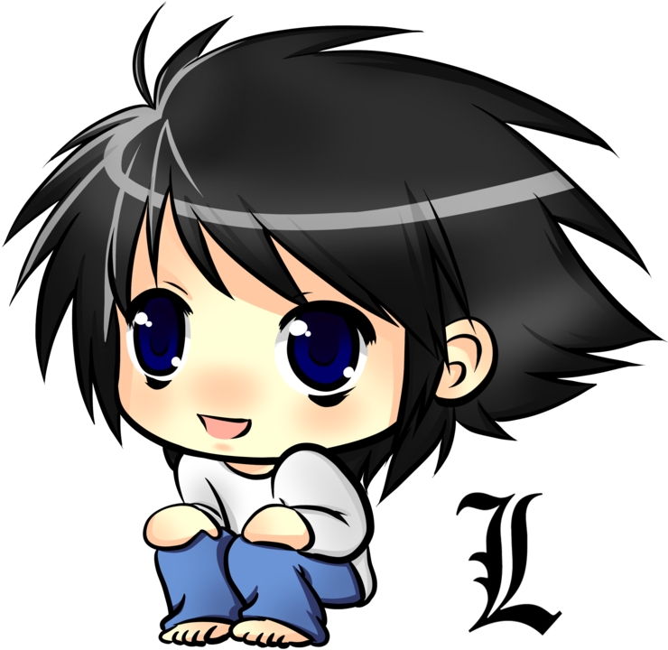 Chibi L By Hahalyssa - L De Death Note Chibi (900x880)