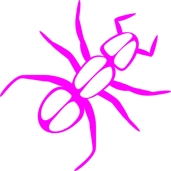 Ant Outline Pink Clip Art - Ant Clip Art (600x600)
