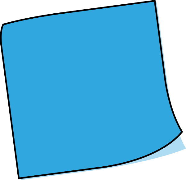 Blue Clipart Post It - Post It Icon Blue (600x580)