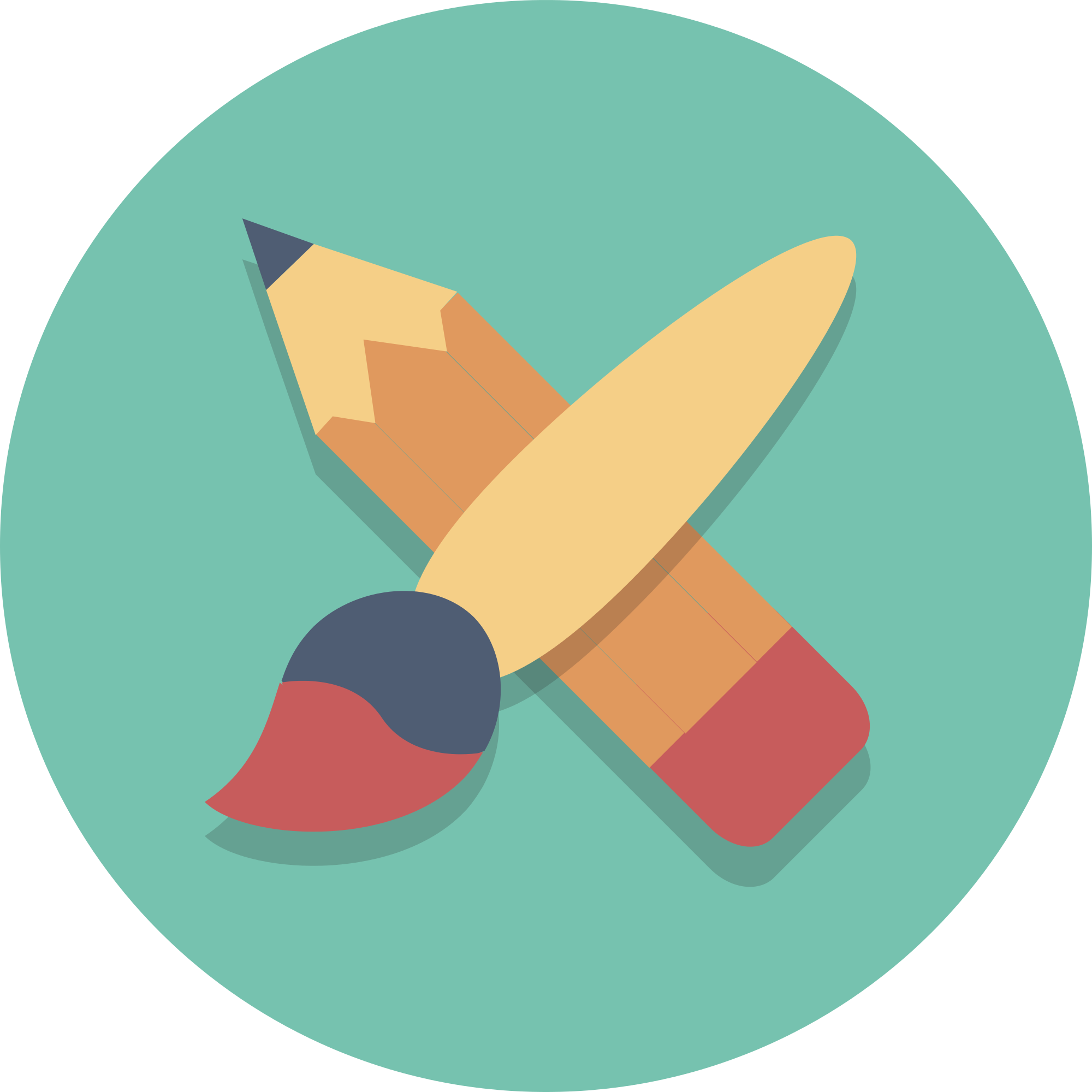 Open - Flat Paint Brush Icon (2000x2000)