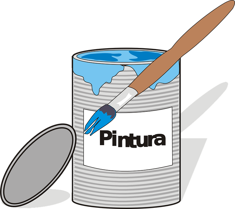 Brush, Paint, Cartoon, Can, Tin, Cans, Brushes, Tins - Cartoon Paint Tin (809x720)