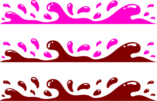 Pink Water Splash Clip Art - Water Drops Clipart (600x386)