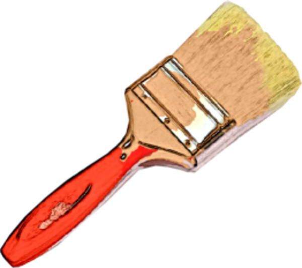 Cartoon Paintbrush Clipart - Large Paint Brush Png (600x531)