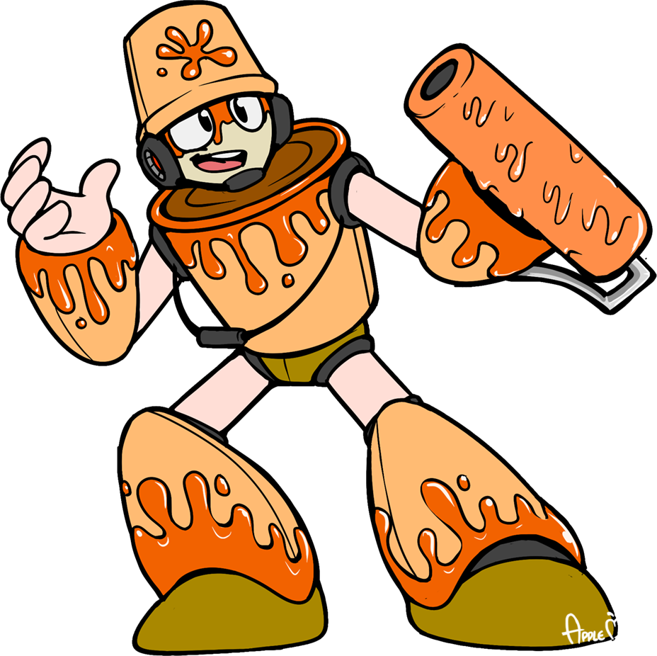 Paintman Concept By Applesrockxp Paintman Concept By - Mega Man Applesrockxp (928x926)