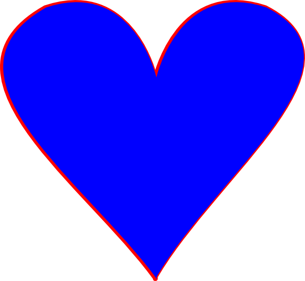Blue Hearts Clip Art At Clker - Blue Heart Cartoon (600x552)