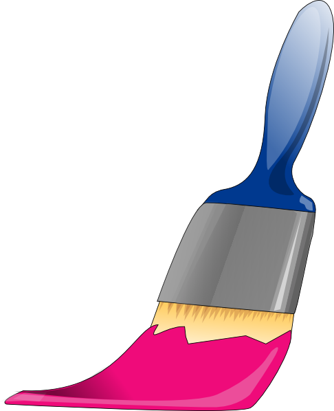 Pink Paint Brush Clipart (486x598)