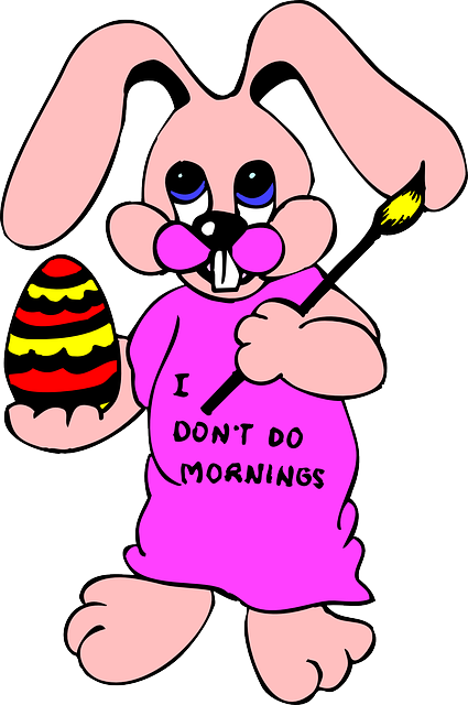 Joke Paint, Cartoon, Bunny, Egg, Shirt, Art, Humor, - Coloring Pages (425x640)