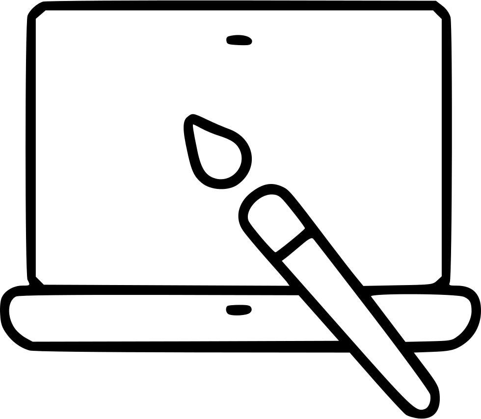 Laptop Brush Background Paintbrush Wallpaper Image - Heart (980x854)