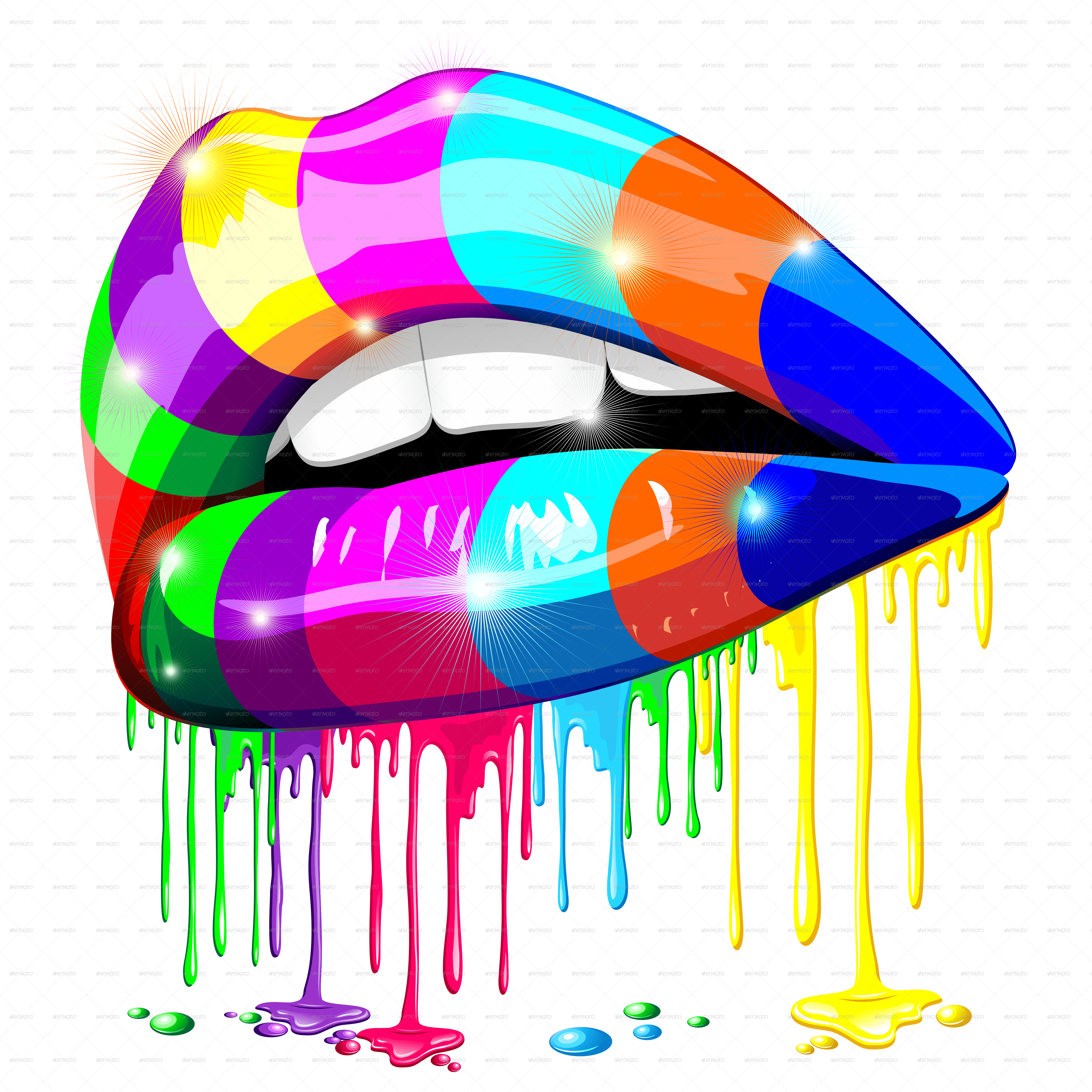 Sensual Lips Psychedelic-png5000 - Sandbox Coloring (5000x5000)