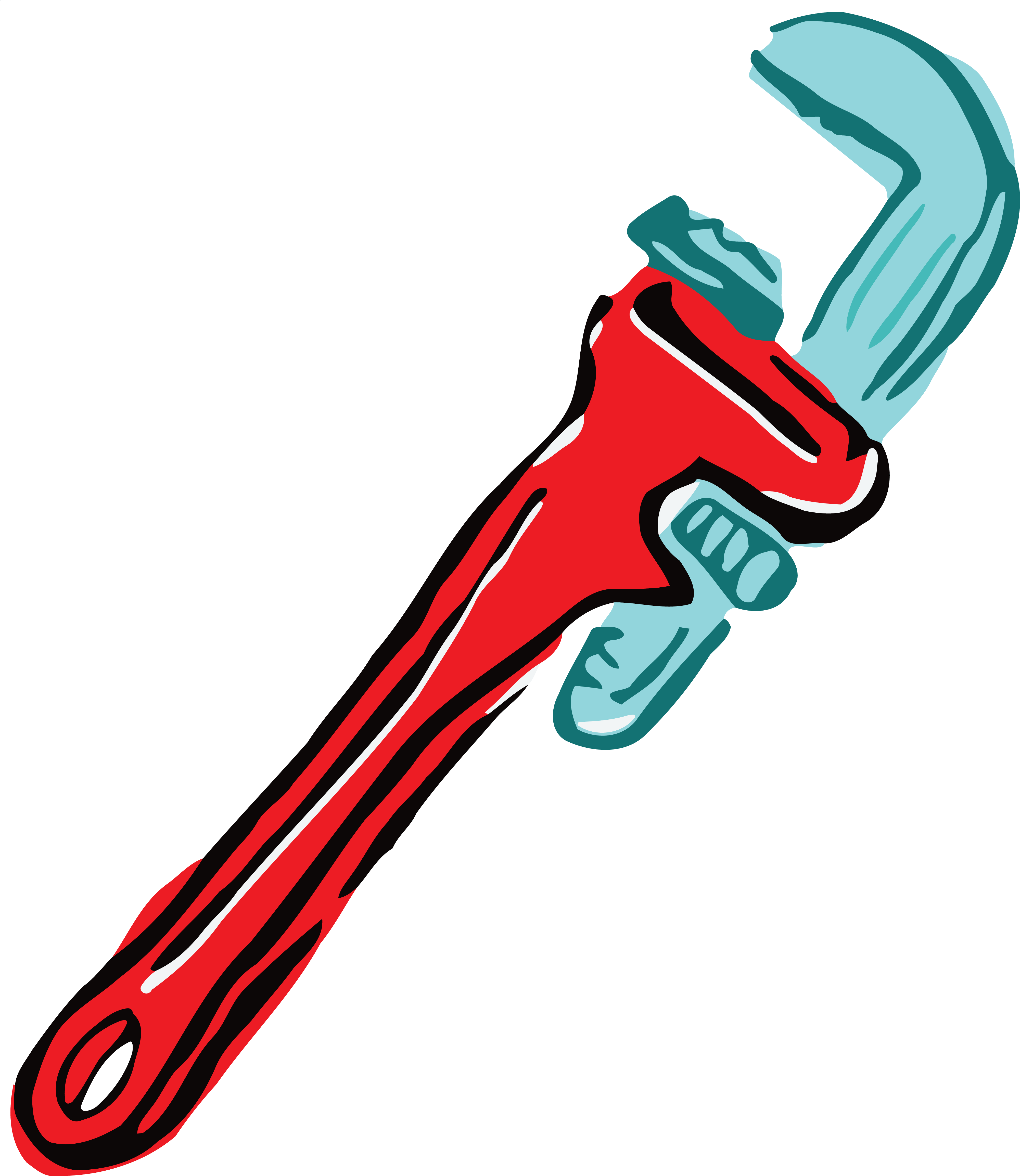 Free Clipart Of A Pipe Wrench - Plumber Wrench Clipart (4000x4613)