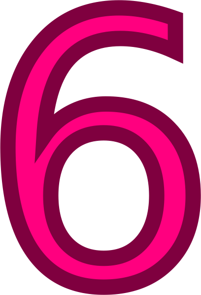Pink Clipart Number 6 - Clip Art 6 Png (408x597)