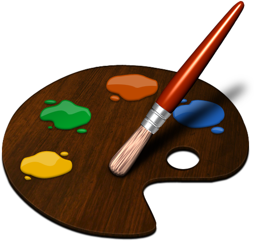 Clipart Illustration Of A Paint Palette - Easy Paint Brush Drawing (512x512)