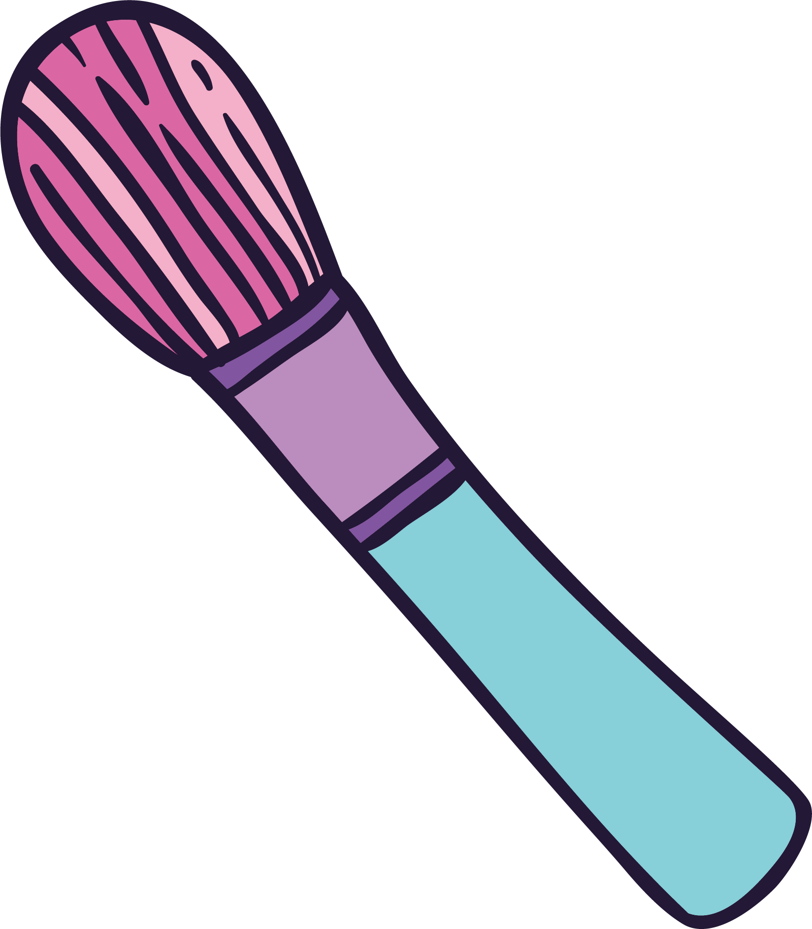 Purple Makeup Brush Clip Art - Makeup Brush (1649x1888)