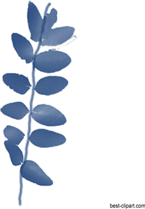 Free Blue Watercolor Branch Graphic - Watercolor Painting (450x432)