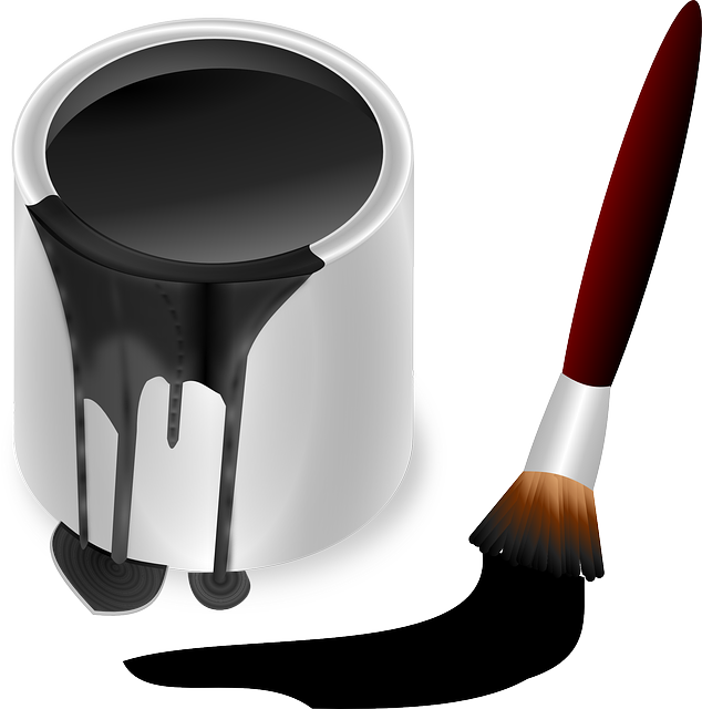 Paint Pot, Pot, Color, Bucket, Painting, Paint Brush - Black Paint And Brush (750x750)