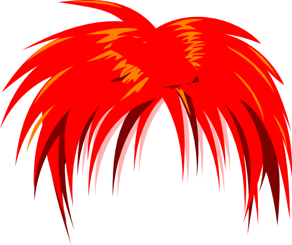 Red Hair Clipart Transparent - Anime Red Hair Template (600x505)