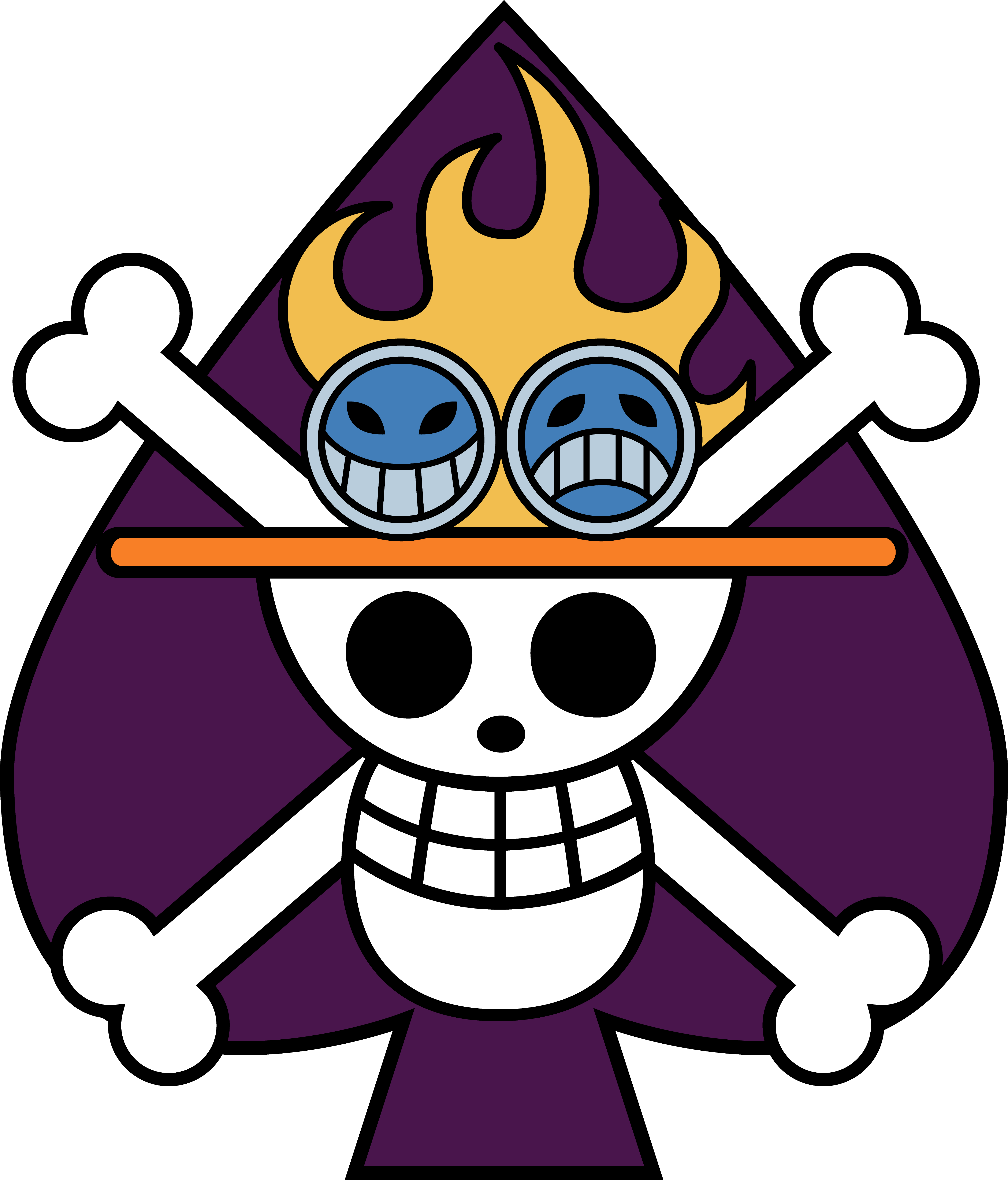 Sweet One Piece Clip Art Medium Size - One Piece Jolly Roger Ace (4769x5581)