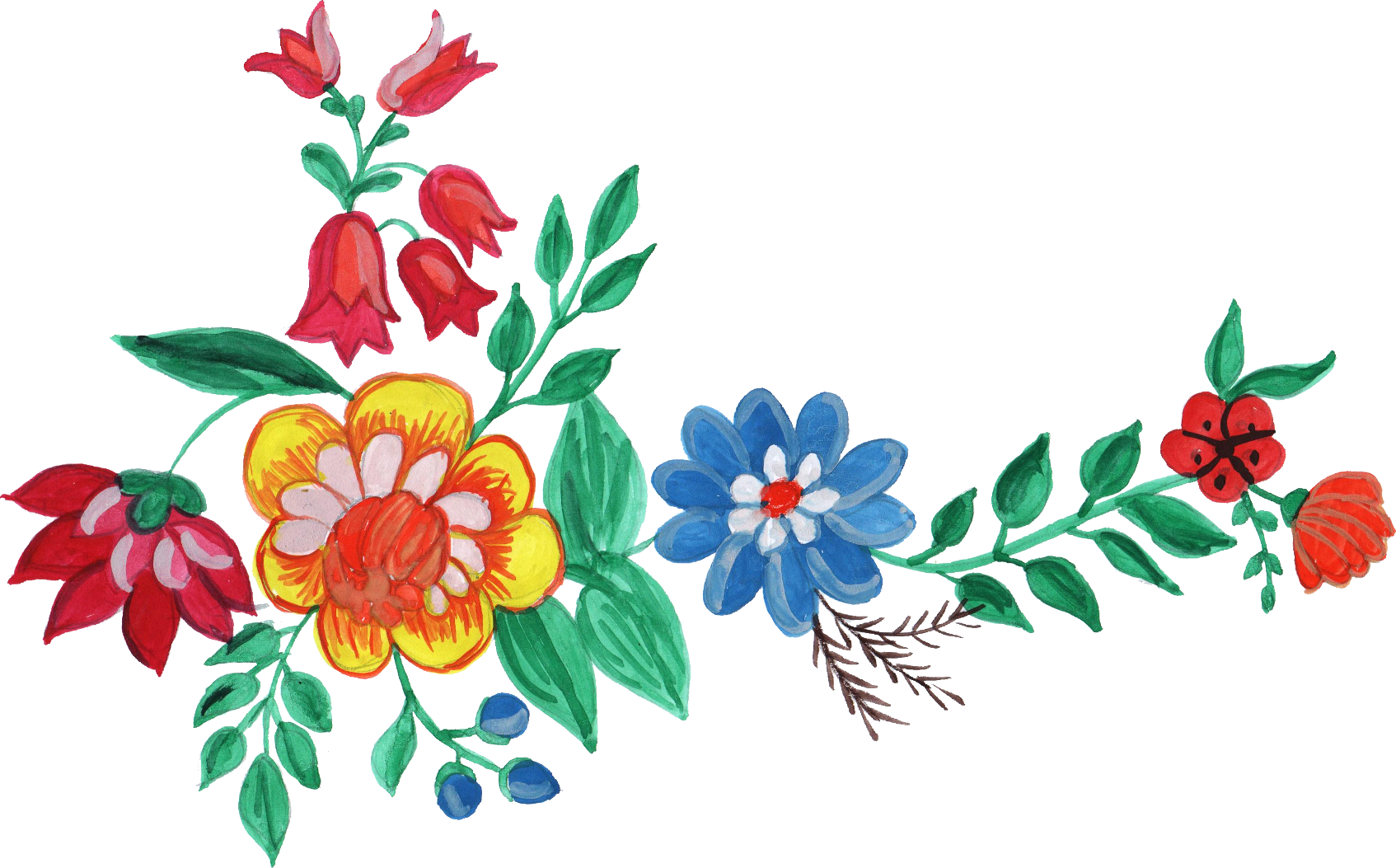 Free Download - Flowers Watercolor Corner Png (1694x1053)