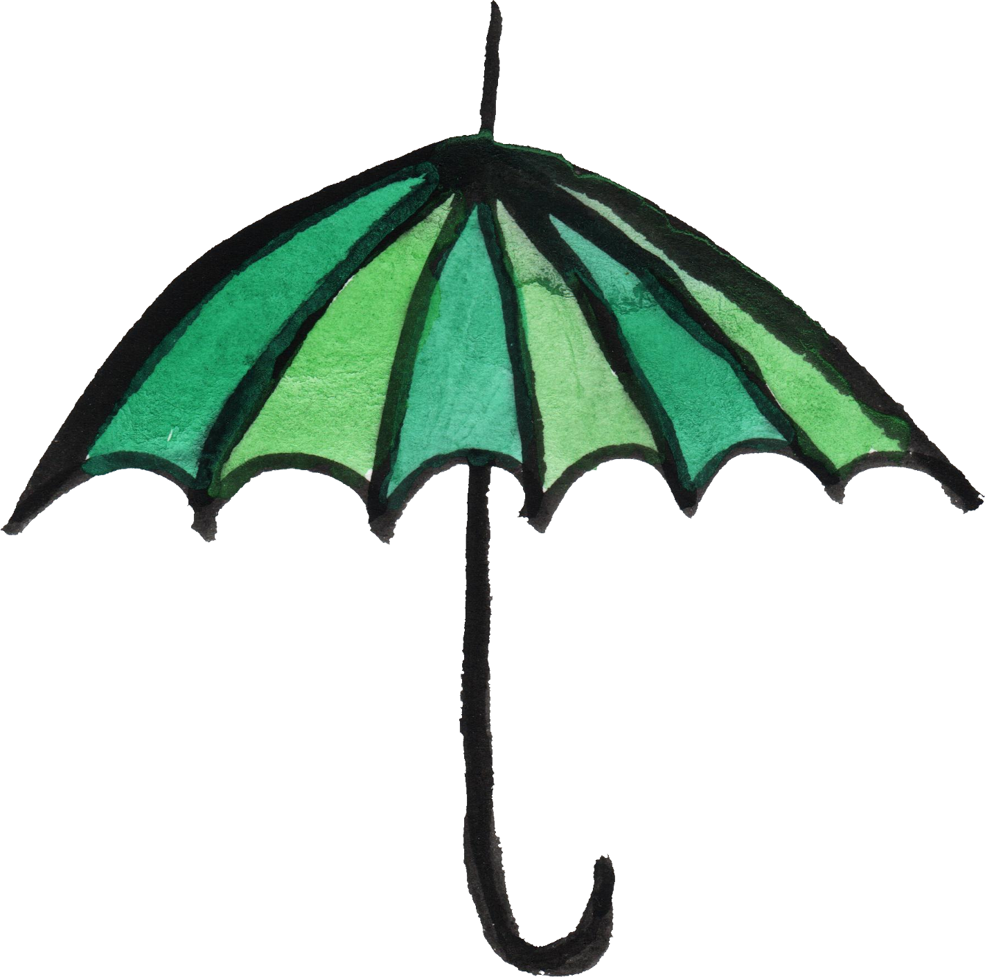 Free Download - Watercolour Umbrella Clipart Png (1422x1411)