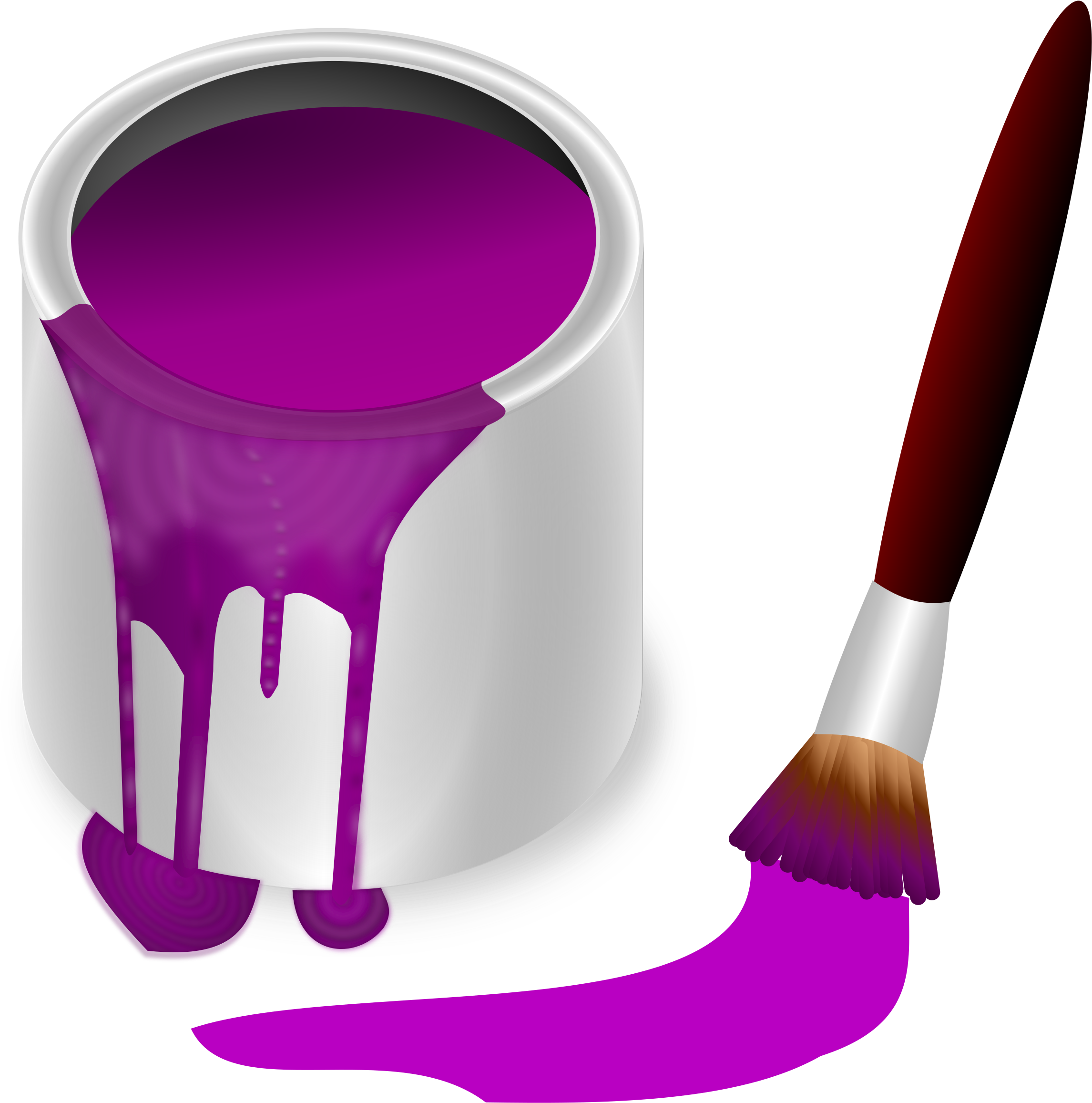 Purple Clipart Bucket - Purple Paint Clipart (2400x2400)
