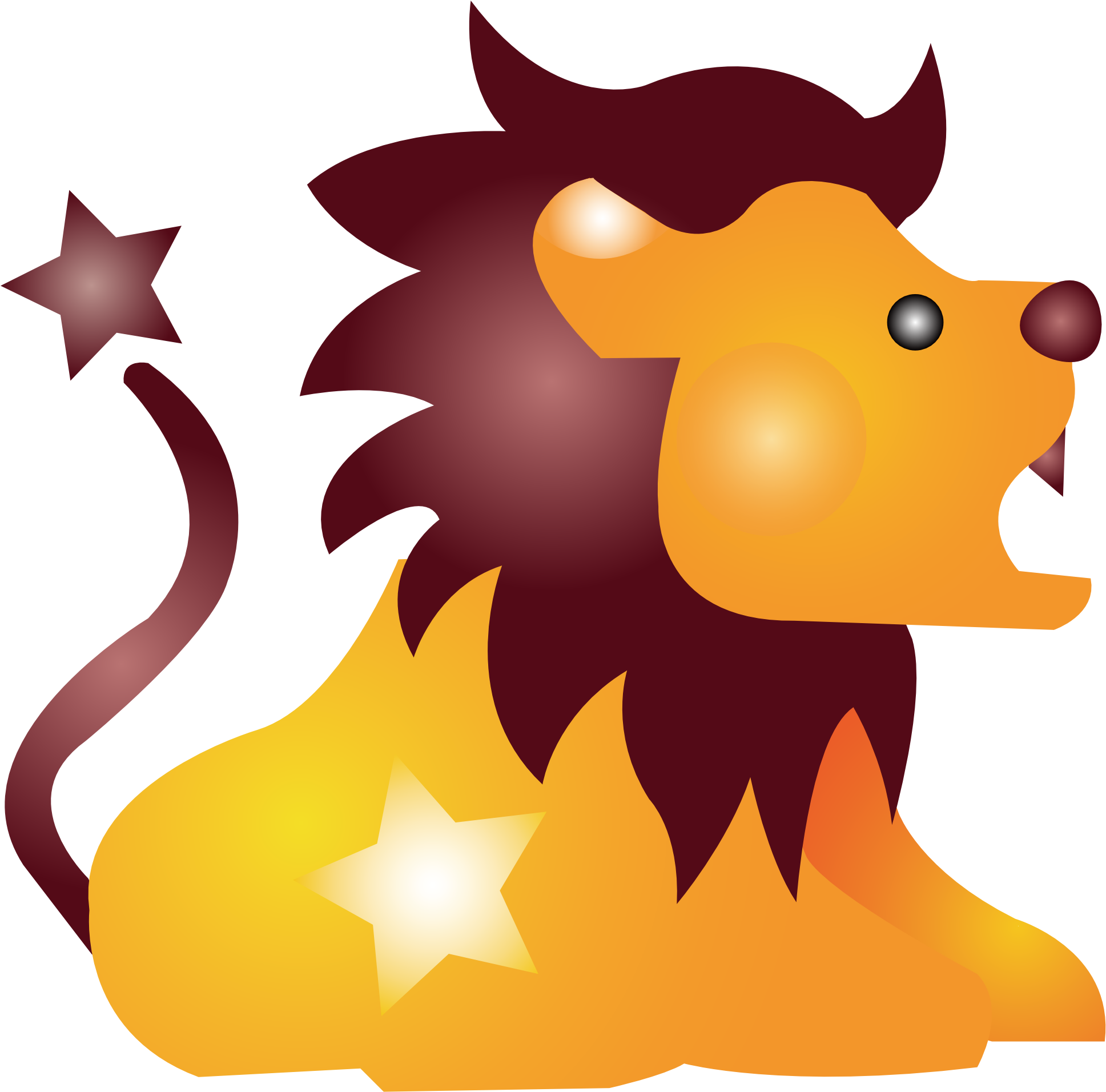 Similar Clip Art - Cartoon Lion Shower Curtain (1969x2785)