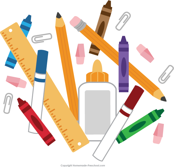 School Supplies Clip Art - School Clipart Png Transparent (573x550)