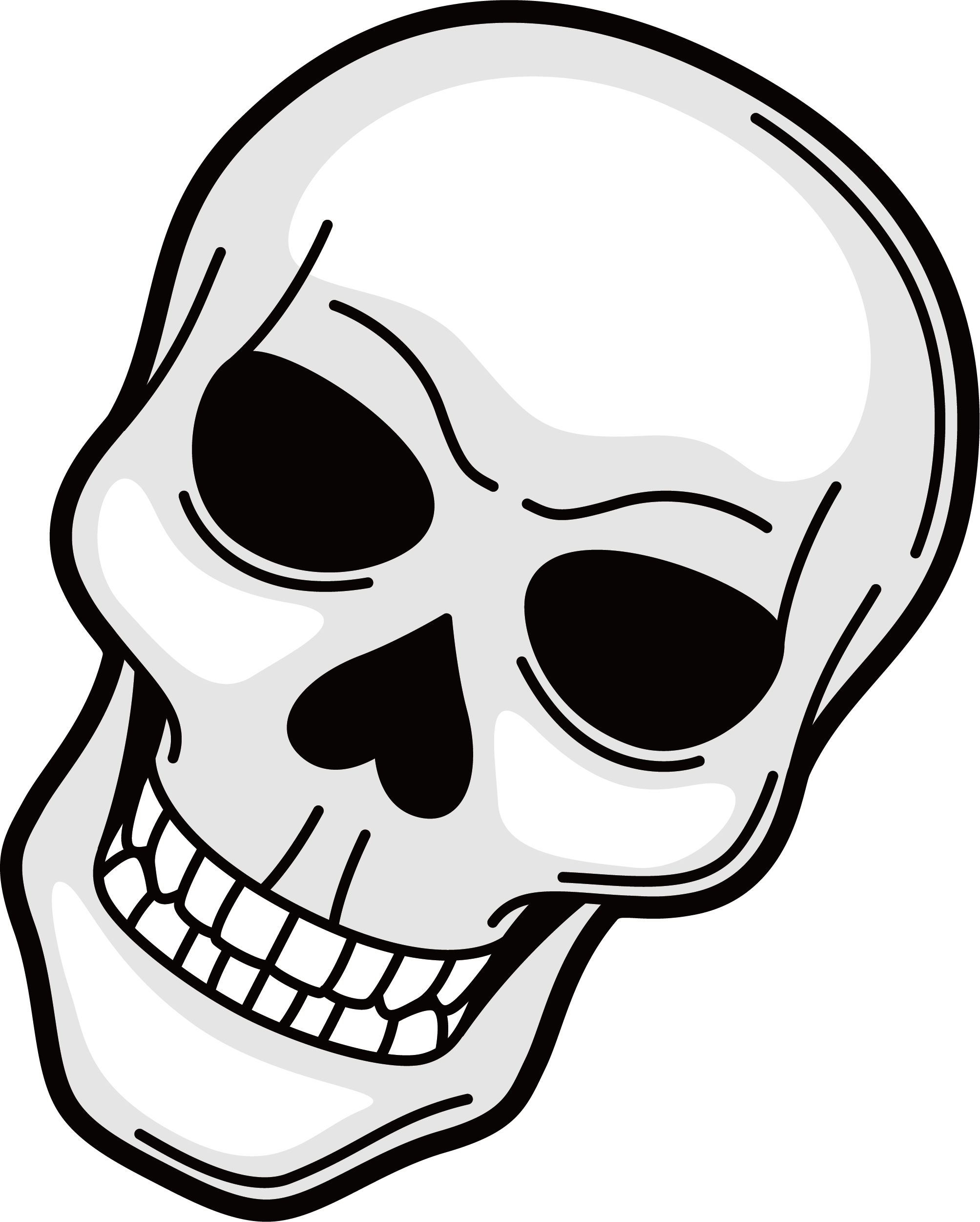 Skull Drawing Clip Art - Skull Vector Png (2007x2502)