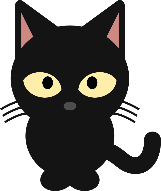 Cat Clipart Face Clipartfest - Cute Black Cat Clipart (676x800)