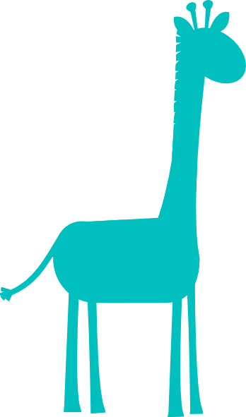 Aqua Giraffe Profile Clip Art At Clker - Girl Pink Giraffe Clip Art (348x591)