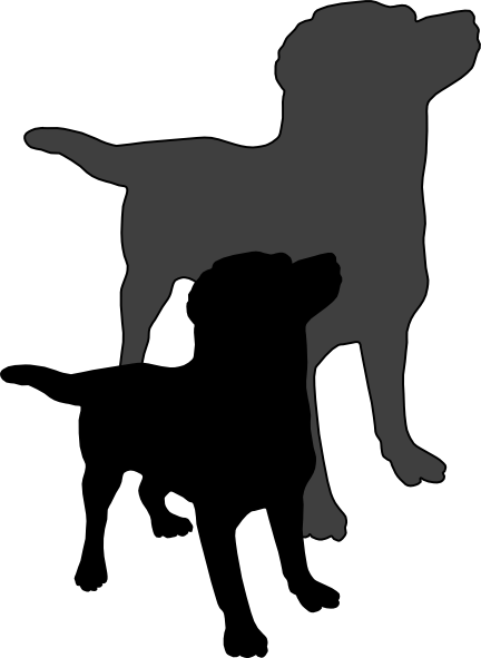 Winsome Design Shadow Clipart A Dog And His Clip Art - Shadow Of A Dog (432x591)