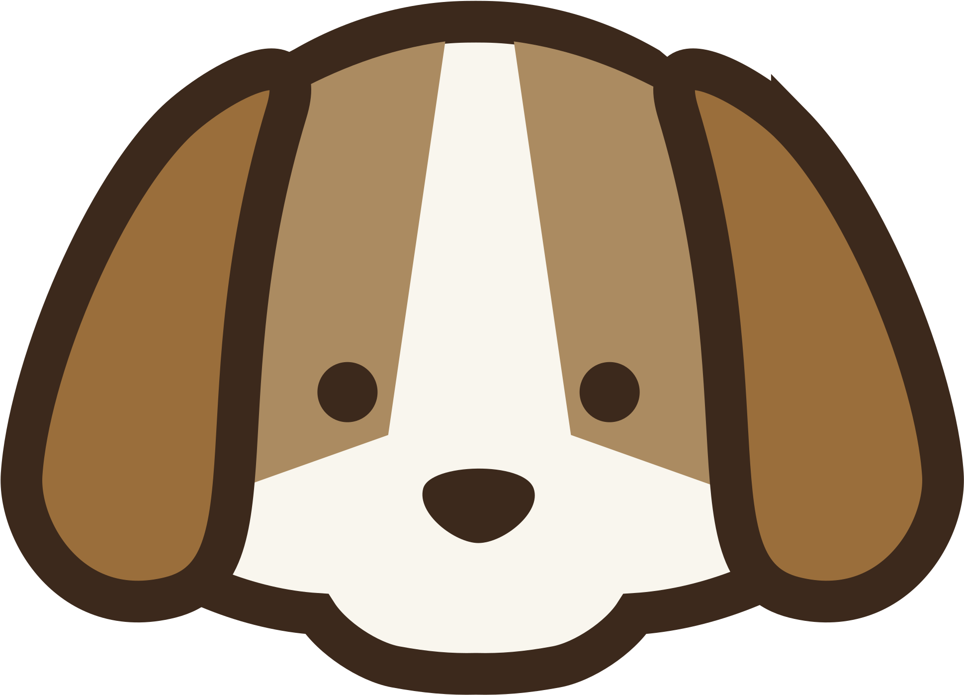 Clipart - Cute Cartoon Dog Face (2400x2400)