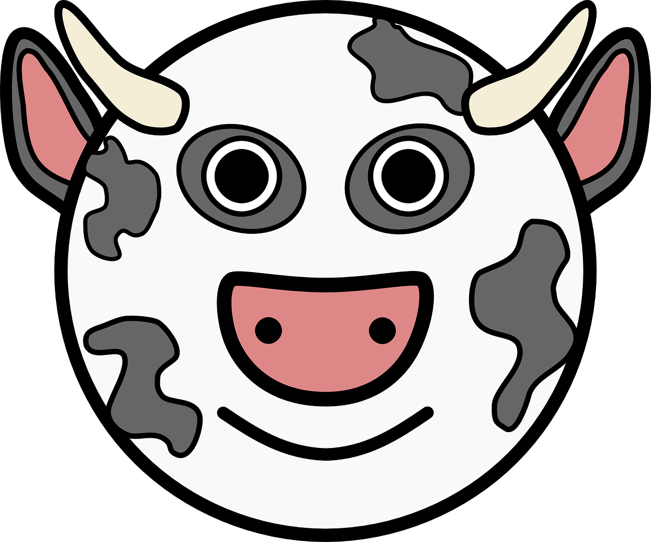 Download Cow Clip Art ~ Free Clipart Of Cows Cute Calfs, - Cartoon Cow Head (1280x1066)